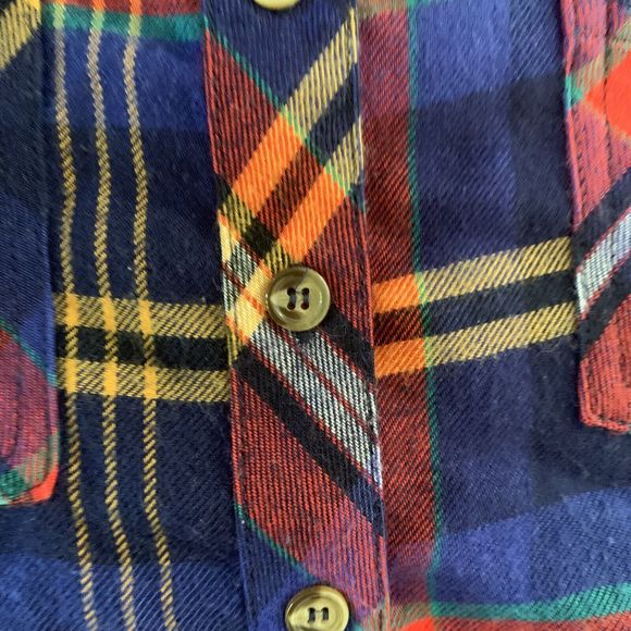 Grace and Lace Whiskey Plaid l/s Flannel Button Up Shirt with Pockets size xs - Picture 3 of 10